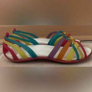 Women’s Crocs Isabella Huarache Colorful Straps Flexible Open Toe Sandals; 6